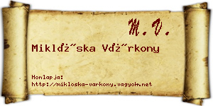 Miklóska Várkony névjegykártya